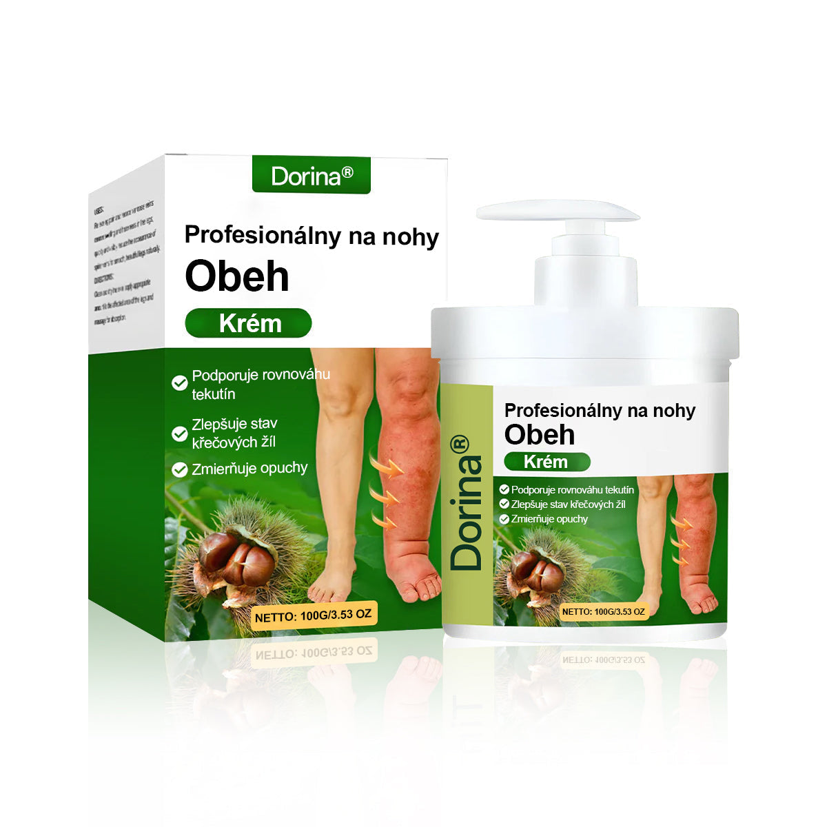 Dorina® Bylinný krém na zmiernenie opuchov s čiernou rascou.